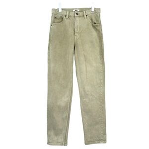 Lemaire x Uniqlo U Pale Green Gray High Waisted Tapered Straight Leg Jeans sz 26